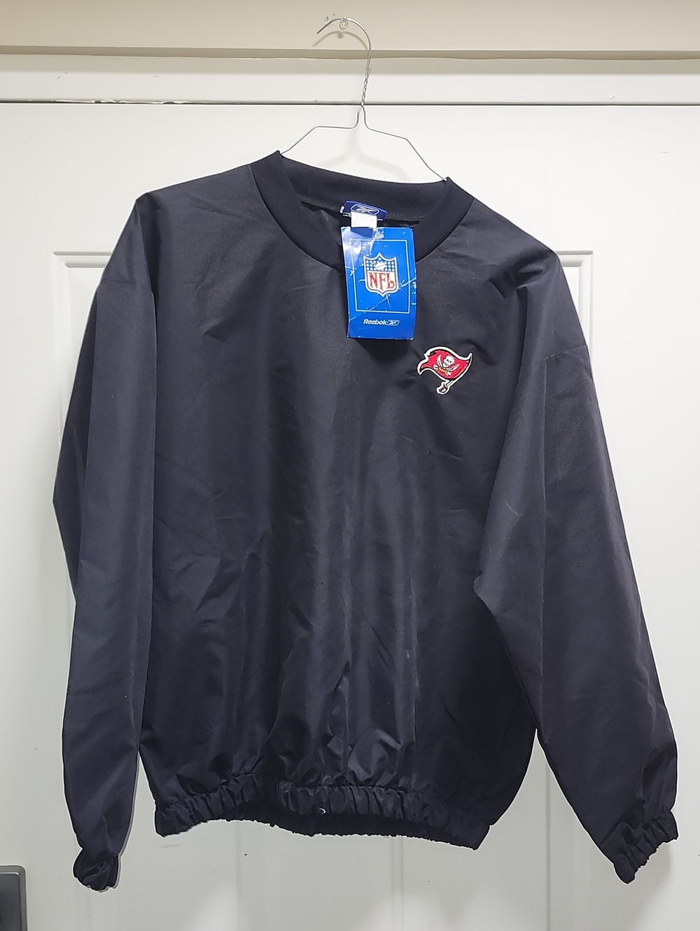 Reebok Black NFL Tampa Bay Buccaneers Pullover Windbreaker